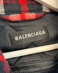 BALENCIAGA FW18 OVERSIZED QUILTED FLANNEL JACKET ‘MULTI’