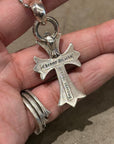 CHROME HEARTS SMALL CROSS W/ BALE NECKLACE ‘SILVER’