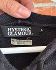 HYSTERIC GLAMOUR CHAINSTITCH KNIT ZIP HOODIE ‘BLACK’