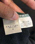 KAPITAL KOUNTRY OVERSIZED 2-TONE BONES CREWNECK ‘GREEN/YELLOW’