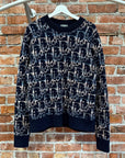 DIOR 2021 OBLIQUE JACQUARD KNIT CREWNECK ‘NAVY’