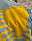 KAPITAL KOUNTRY OVERSIZED 2-TONE BONES TEE ‘BLUE/YELLOW’