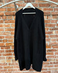JULIUS BOILED WOOL CLOAK CARDIGAN ‘BLACK’