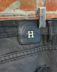 HERMES VINTAGE LEATHER DETAILED DENIM ‘BLACK’