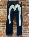 EVISU LOT 0000 PAINTBRUSH DIACOCK DENIM 'INDIGO/WHITE'