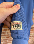STUSSY DOUBLE LAYER WAFFLE ZIP HOODIE ‘BLUE’
