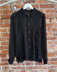 COMME DES GARÇONS BLACK DISTRESSED RIBBON SHIRT ‘BLACK’