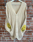 KAPITAL 5G KNIT SMILEY CARDIGAN ‘CREAM’