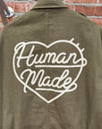 HUMAN MADE HERRINGBONE COVERALL JACKET ‘OLIVE’