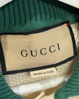 GUCCI WEB STRIPE KNIT POLO SWEATER ‘CREAM’