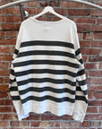 STUSSY CLASSIC STRIPED CREWNECK ‘BLACK/WHITE’