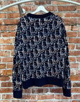 DIOR 2021 OBLIQUE JACQUARD KNIT CREWNECK ‘NAVY’