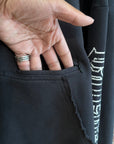 BALENCIAGA FW25 BLACKLETTER SCRIPT PULLED ZIP HOODIE ‘BLACK’
