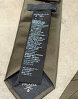 PRADA RE-NYLON BADGE TIE ‘DARK OLIVE’