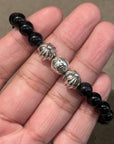CHROME HEARTS 10MM OBSIDIAN 5-BEAD BRACELET ‘BLACK’