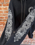CHROME HEARTS SUNFADED HORSESHOE FLORAL PULLOVER HOODIE ‘BLACK’