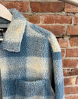 STUSSY SHERPA SHADOW PLAID ZIP JACKET ‘BLUE’