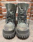 BALENCIAGA COMBAT 20MM CANVAS STRIKE BOOT 'GREEN'