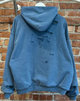 BALENCIAGA FW25 DISTRESSED 3B SPORTS ICON HOODIE ‘BLUE’