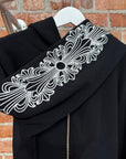CHROME HEARTS CASHMERE FLORAL ZIP HOODIE ‘BLACK’