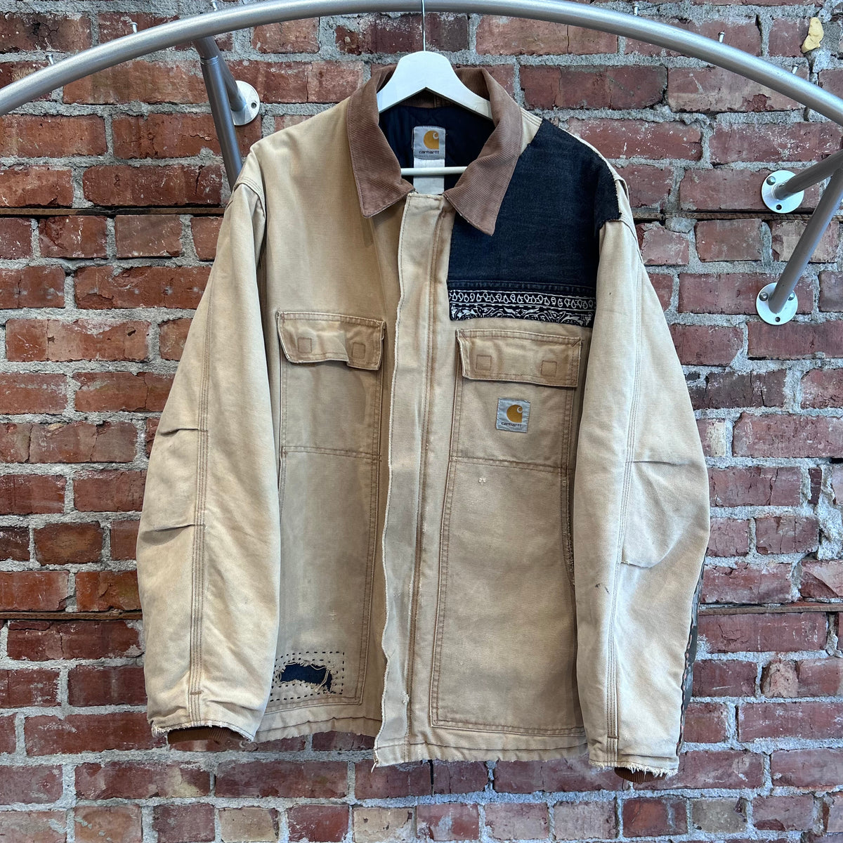 CARHARTT SASHIKO PATCHWORK WORK COAT 'KHAKI' – Sadō Room