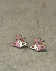 VIVIENNE WESTWOOD ENAMEL YIN YANG EARRINGS 'PINK'