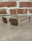 MIU MIU B50S RIMLESS SUNGLASSES ‘GOLD’
