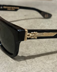 CHROME HEARTS 18K GOLD BOX OFFICER SUNGLASSES ‘BLACK’