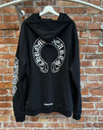 CHROME HEARTS HORSESHOE FLORAL THERMAL ZIP HOODIE ‘BLACK’