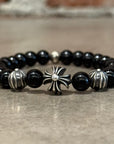 CHROME HEARTS ONYX BEADED BRACELET ‘SILVER/BLACK’