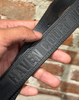 HAVEN COURT DEBOSSED LEATHER BELT ‘BLACK’