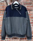 MIU MIU SS26 ANTHRACITE ZIPPER SWEATSHIRT ‘GREY/NAVY’