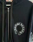 CHROME HEARTS HORSESHOE FLORAL ZIP UP HOODIE ‘BLACK’