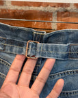 EVISU X PUMA THRASHED STRAIGHT LEG DENIM 'BLUE/MINT'