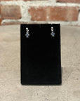 CHROME HEARTS SAPPHIRE STUDDED TINY E DROP EARRING SET ‘SILVER’