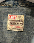 SAINT MICHAEL AW23 DISTRESSED DENIM SHIRT ‘WASHED BLUE’