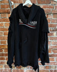 BALENCIAGA FW21 DESTROYED KNIT CAMPAIGN HOODIE ‘BLACK’