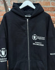 BALENCIAGA FW24 WORLD FOOD PROGRAMME ZIP HOODIE ‘BLACK’