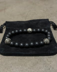 CHROME HEARTS CROSSBALL BEADED 3-BALL BRACELET ‘BLACK’