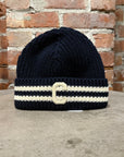 CELINE BONNET LOGO COTTON BEANIE ‘NAVY’