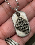 CHROME HEARTS RAISED CEMETERY CROSS DOG TAG NECKLACE ’SILVER’