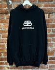 BALENCIAGA SS19 BB LOGO OVERSIZED HOODIE ‘BLACK’