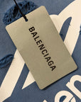 BALENCIAGA FW25 DISTRESSED 3B SPORTS ICON HOODIE ‘BLUE’