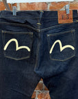 EVISU LOT 2008 THIN GULL SLIM STRAIGHT DENIM ‘INDIGO/IVORY’