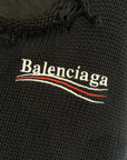 BALENCIAGA FW21 DESTROYED KNIT CAMPAIGN HOODIE ‘BLACK’