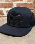 CHROME HEARTS TRIPLE PONY HAIR CROSS PATCH TRUCKER ‘BLACK’