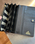 VIVIENNE WESTWOOD GOLD ORB LEATHER LONG WALLET 'BLACK'