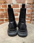 RICK OWENS DRKSHDW CRINKLED LEATHER ABSTRACT BOOTS ‘BLACK’