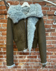 RICK OWENS PORTERVILLE SHEARLING BOMBER ‘BROWN’