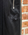NEEDLES ZIPPER STRAIGHT LEG TRACK PANTS ‘BLACK’